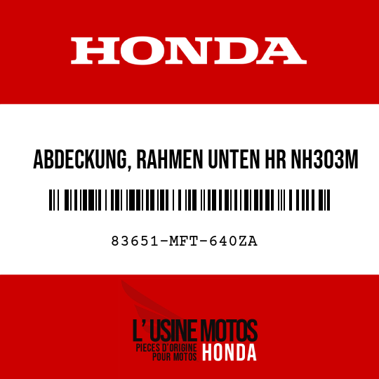 image de 83651-MFT-640ZA ABDECKUNG, RAHMEN UNTEN HR NH303M 