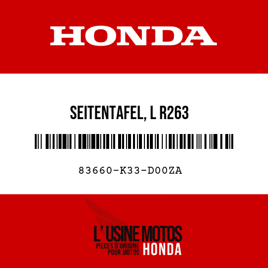image de 83660-K33-D00ZA SEITENTAFEL, L R263
