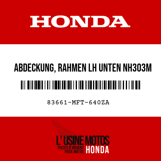 image de 83661-MFT-640ZA ABDECKUNG, RAHMEN LH UNTEN NH303M 