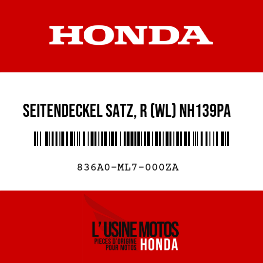 image de 836A0-ML7-000ZA SEITENDECKEL SATZ, R (WL) NH139PA 