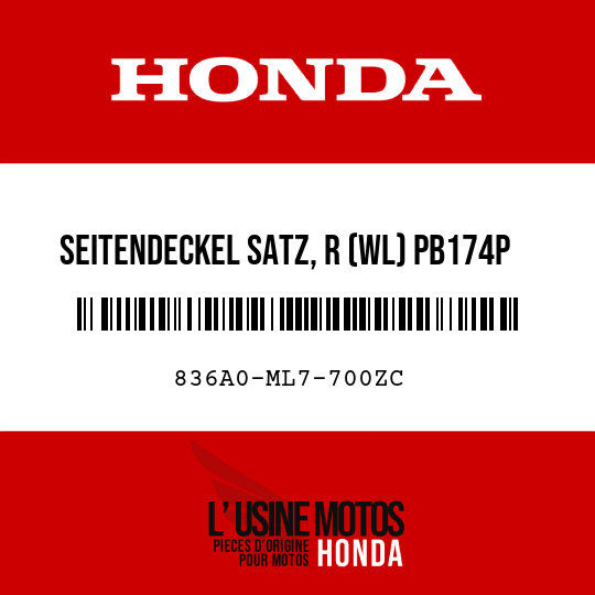 image de 836A0-ML7-700ZC SEITENDECKEL SATZ, R (WL) PB174P 