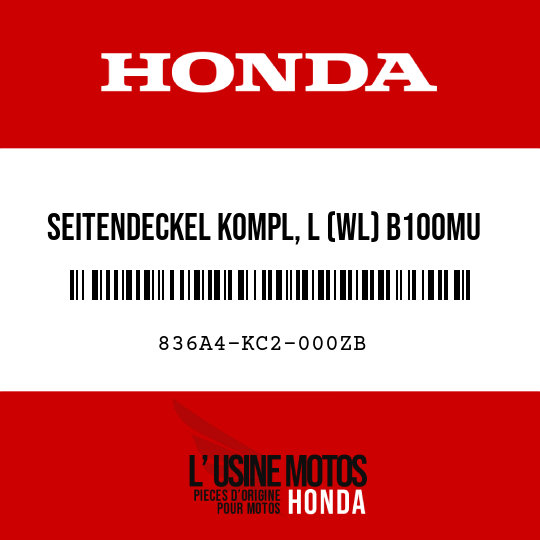 image de 836A4-KC2-000ZB SEITENDECKEL KOMPL, L (WL) B100MU 