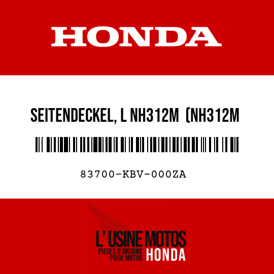 image de 83700-KBV-000ZA SEITENDECKEL, L NH312M  (NH312M MATTES CYNOS-GRAU-METALLIC)