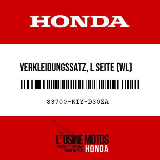 image de 83700-KTY-D30ZA VERKLEIDUNGSSATZ, L SEITE (WL) TYPE1