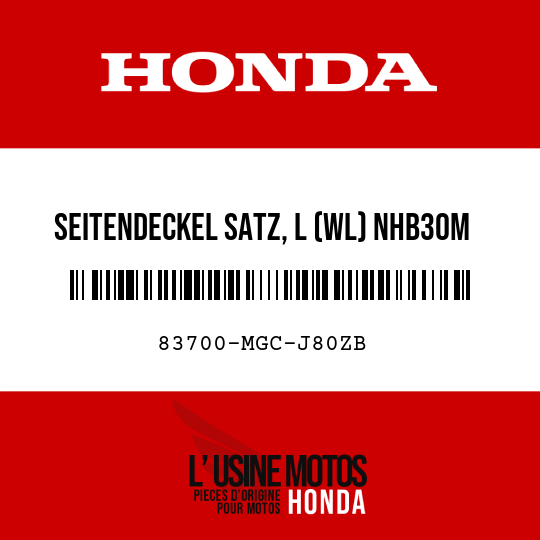 image de 83700-MGC-J80ZB SEITENDECKEL SATZ, L (WL) NHB30M (NHB30M EWIG SILBERMETALLIC)