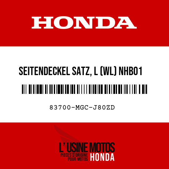 image de 83700-MGC-J80ZD SEITENDECKEL SATZ, L (WL) NHB01 (NHB01 GRAFIT-SCHWARZ)