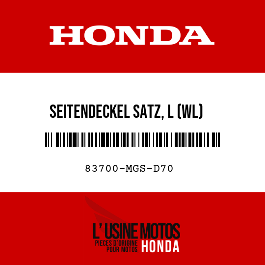 image de 83700-MGS-D70 SEITENDECKEL SATZ, L (WL)