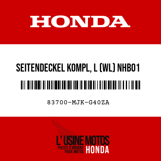 image de 83700-MJK-G40ZA SEITENDECKEL KOMPL, L (WL) NHB01