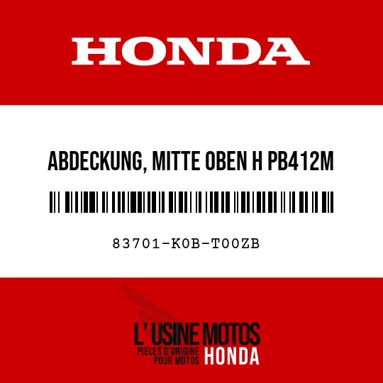 image de 83701-K0B-T00ZB ABDECKUNG, MITTE OBEN H PB412M