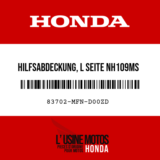 image de 83702-MFN-D00ZD HILFSABDECKUNG, L SEITE NH109MS