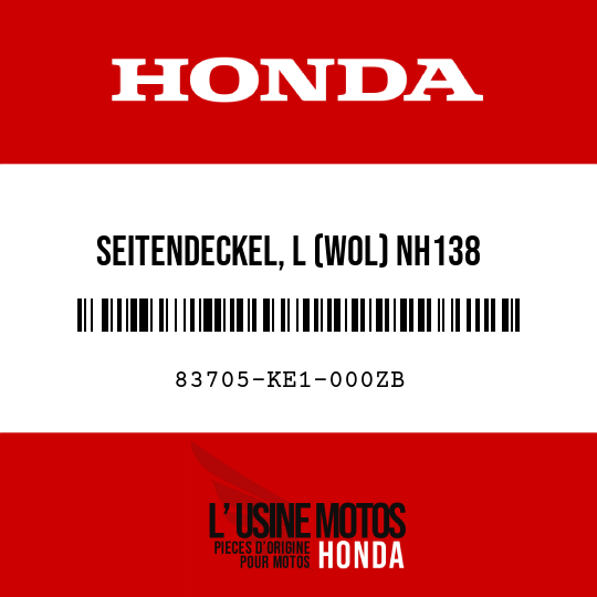 image de 83705-KE1-000ZB SEITENDECKEL, L (WOL) NH138 