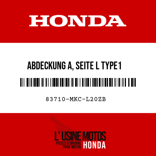 image de 83710-MKC-L20ZB ABDECKUNG A, SEITE L TYPE1