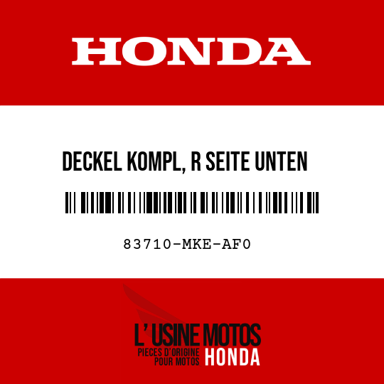 image de 83710-MKE-AF0 DECKEL KOMPL, R SEITE UNTEN