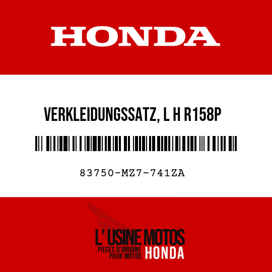 image de 83750-MZ7-741ZA VERKLEIDUNGSSATZ, L H R158P 