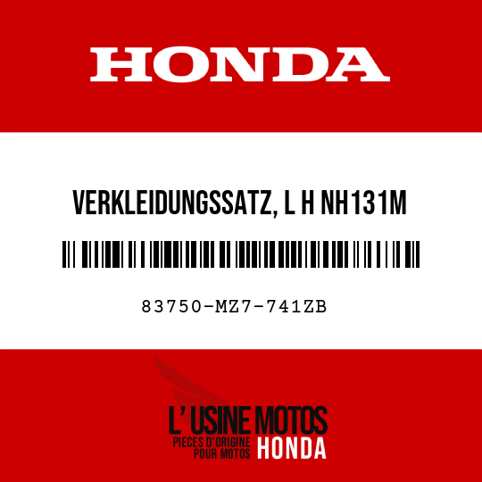 image de 83750-MZ7-741ZB VERKLEIDUNGSSATZ, L H NH131M 