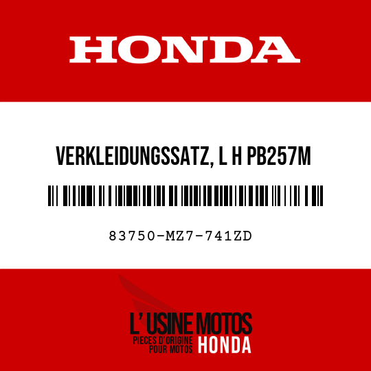 image de 83750-MZ7-741ZD VERKLEIDUNGSSATZ, L H PB257M 