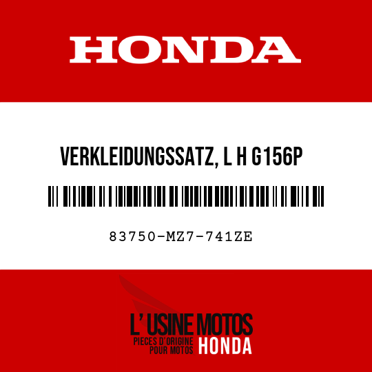 image de 83750-MZ7-741ZE VERKLEIDUNGSSATZ, L H G156P 