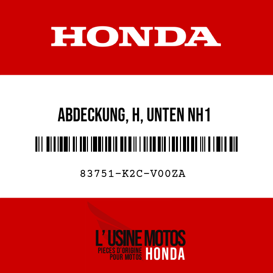 image de 83751-K2C-V00ZA ABDECKUNG, H, UNTEN NH1