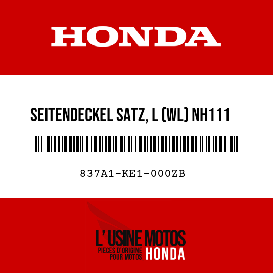 image de 837A1-KE1-000ZB SEITENDECKEL SATZ, L (WL) NH111 