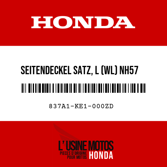 image de 837A1-KE1-000ZD SEITENDECKEL SATZ, L (WL) NH57 