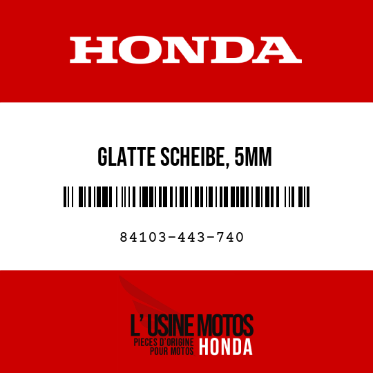 image de 84103-443-740 GLATTE SCHEIBE, 5MM