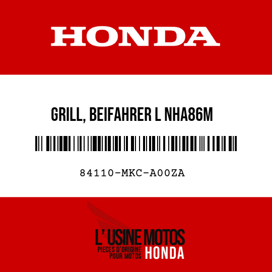 image de 84110-MKC-A00ZA GRILL, BEIFAHRER L NHA86M