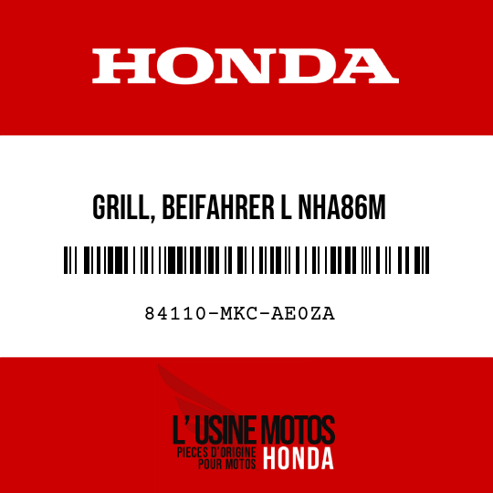 image de 84110-MKC-AE0ZA GRILL, BEIFAHRER L NHA86M