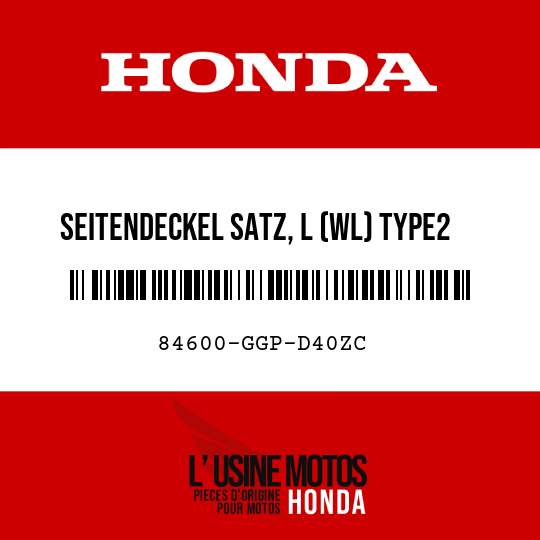 image de 84600-GGP-D40ZC SEITENDECKEL SATZ, L (WL) TYPE2