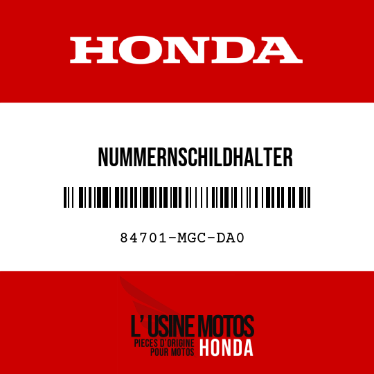 image de 84701-MGC-DA0 NUMMERNSCHILDHALTER