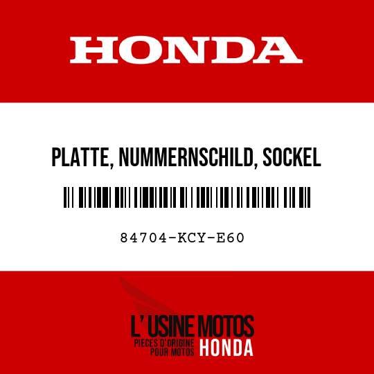 image de 84704-KCY-E60 PLATTE, NUMMERNSCHILD, SOCKEL