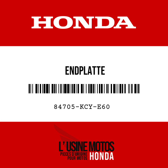 image de 84705-KCY-E60 ENDPLATTE