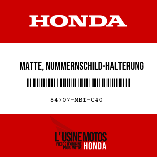 image de 84707-MBT-C40 MATTE, NUMMERNSCHILD-HALTERUNG