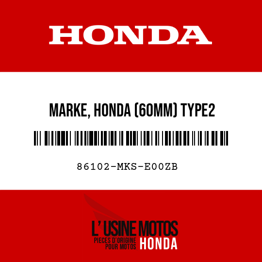image de 86102-MKS-E00ZB MARKE, HONDA (60MM) TYPE2