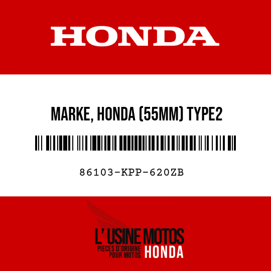 image de 86103-KPP-620ZB MARKE, HONDA (55MM) TYPE2