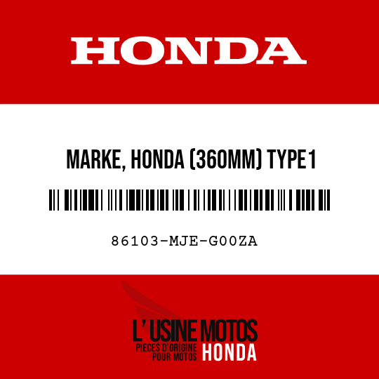 image de 86103-MJE-G00ZA MARKE, HONDA (360MM) TYPE1