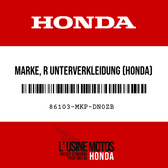 image de 86103-MKP-DN0ZB MARKE, R UNTERVERKLEIDUNG (HONDA) TYPE1