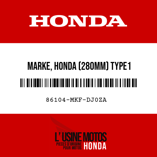 image de 86104-MKF-DJ0ZA MARKE, HONDA (280MM) TYPE1