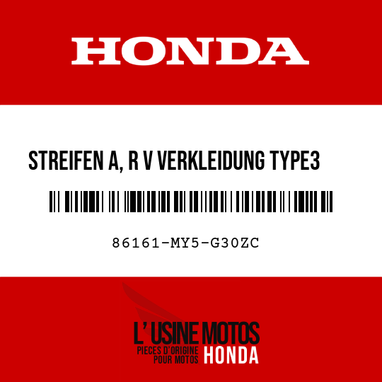 image de 86161-MY5-G30ZC STREIFEN A, R V VERKLEIDUNG TYPE3  (TYPE3 )