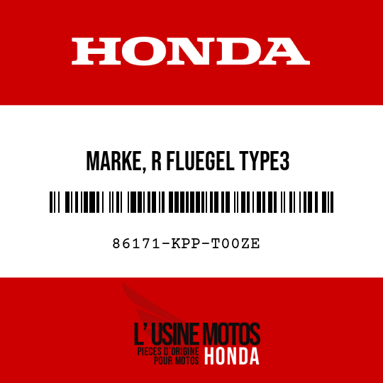 image de 86171-KPP-T00ZE MARKE, R FLUEGEL TYPE3