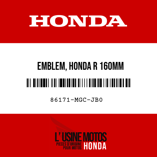 image de 86171-MGC-JB0 EMBLEM, HONDA R 160MM