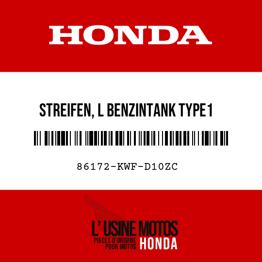 image de 86172-KWF-D10ZC STREIFEN, L BENZINTANK TYPE1