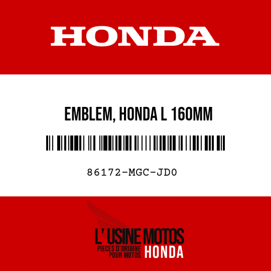 image de 86172-MGC-JD0 EMBLEM, HONDA L 160MM