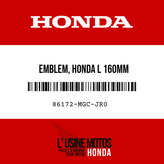 image de 86172-MGC-JR0 EMBLEM, HONDA L 160MM