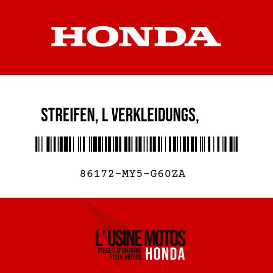 image de 86172-MY5-G60ZA STREIFEN, L VERKLEIDUNGS,    ABDECKUNG () TYPE4 (TYPE4 )