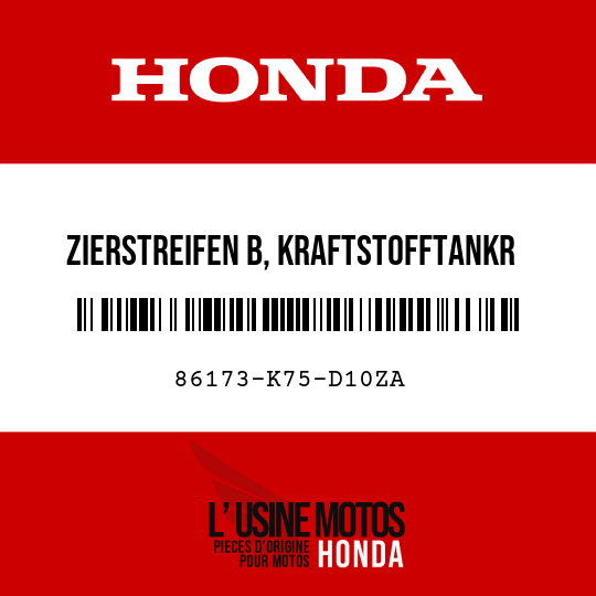 image de 86173-K75-D10ZA ZIERSTREIFEN B, KRAFTSTOFFTANKR TYPE1