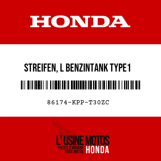 image de 86174-KPP-T30ZC STREIFEN, L BENZINTANK TYPE1