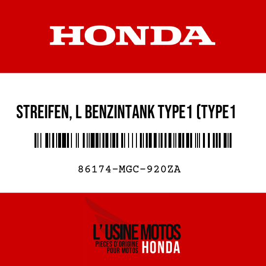 image de 86174-MGC-920ZA STREIFEN, L BENZINTANK TYPE1 (TYPE1 )