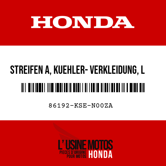 image de 86192-KSE-N00ZA STREIFEN A, KUEHLER- VERKLEIDUNG, L TYPE1