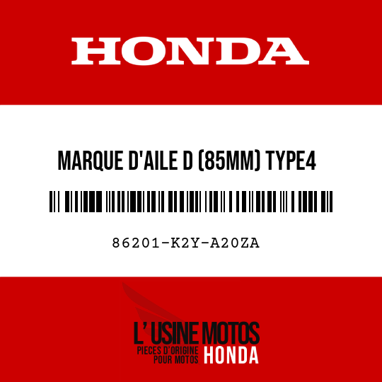 image de 86201-K2Y-A20ZA MARQUE D'AILE D (85MM) TYPE4