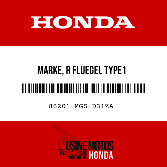 image de 86201-MGS-D31ZA MARKE, R FLUEGEL TYPE1